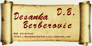 Desanka Berberović vizit kartica